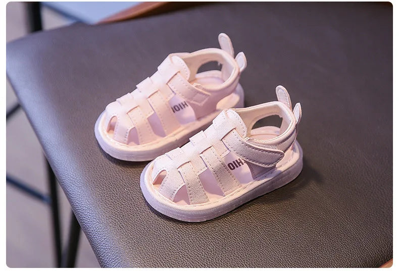 Summer Children Light-up Toddler Shoes New Bunny Soft-soled Roman Shoes Baby's Footwear Sandals Kids Shoes Girl with LED G12191