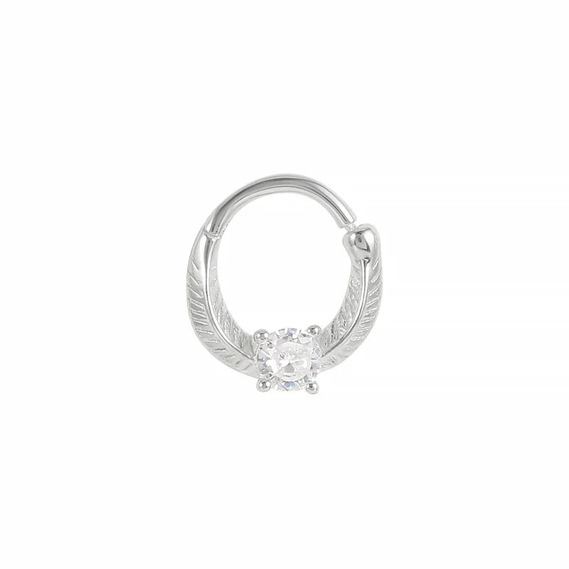 Multible Crystal Hoop Earrings for Women 2021 925 Sterling Silver Ear Nose Jewelry Earrings Heart Round joyas de plata 925