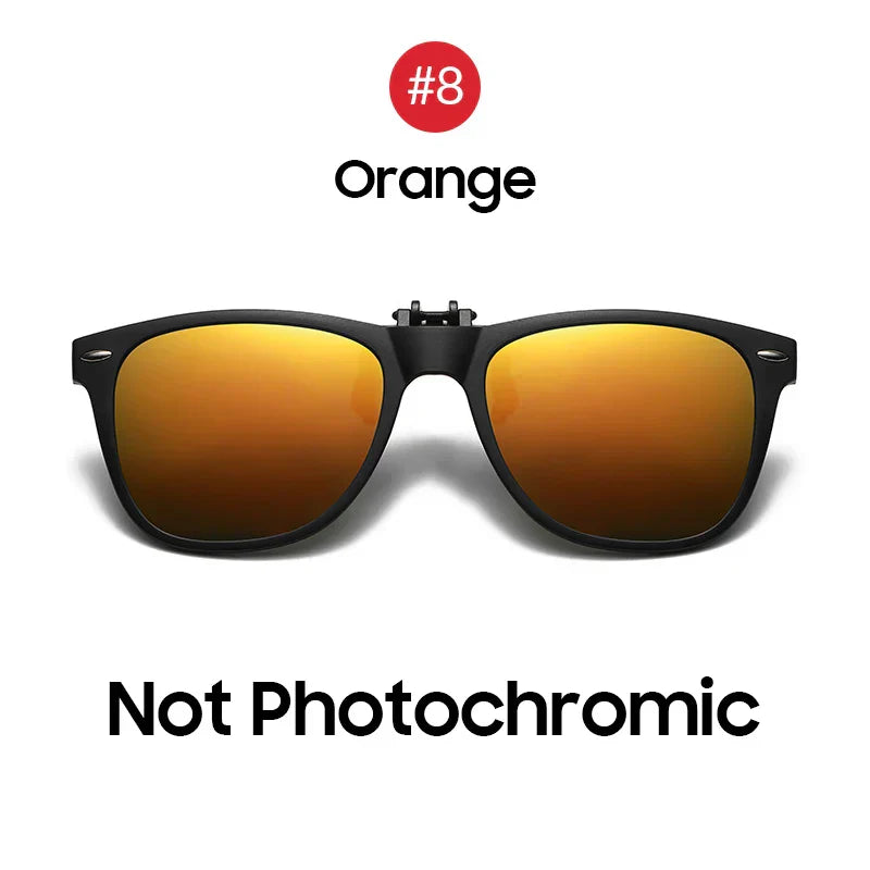 Men Photochromic Polarized Lens Flip Up Clip on Sunglasses Women Driving Sun Glasses with Clips 2026 Trending Product