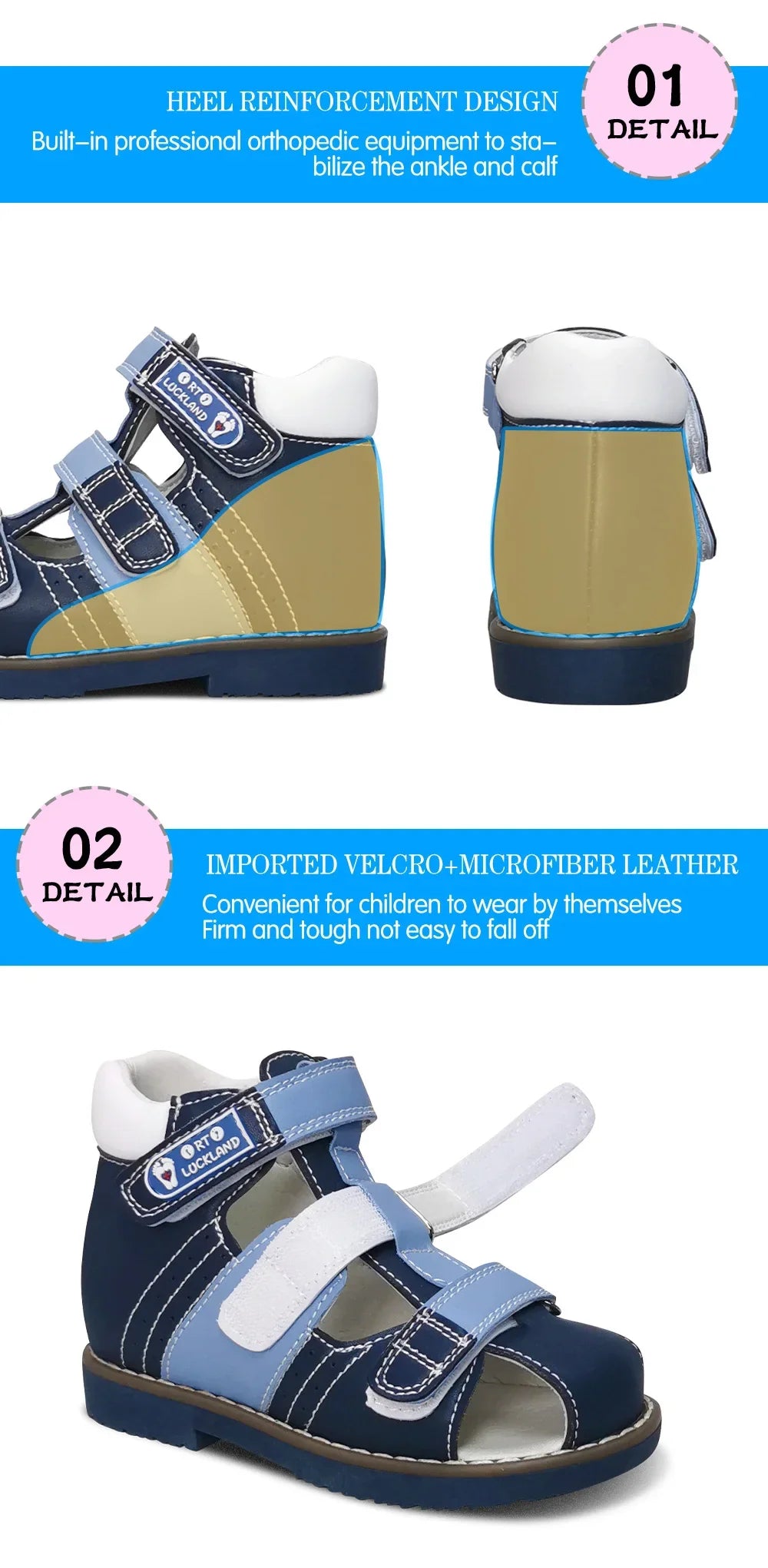 Child Girl Sandals Boys Children's Orthopedic Shoes Summer Toddler Flower Design Princess Flatfeet Footwear 2 To 8Years Age