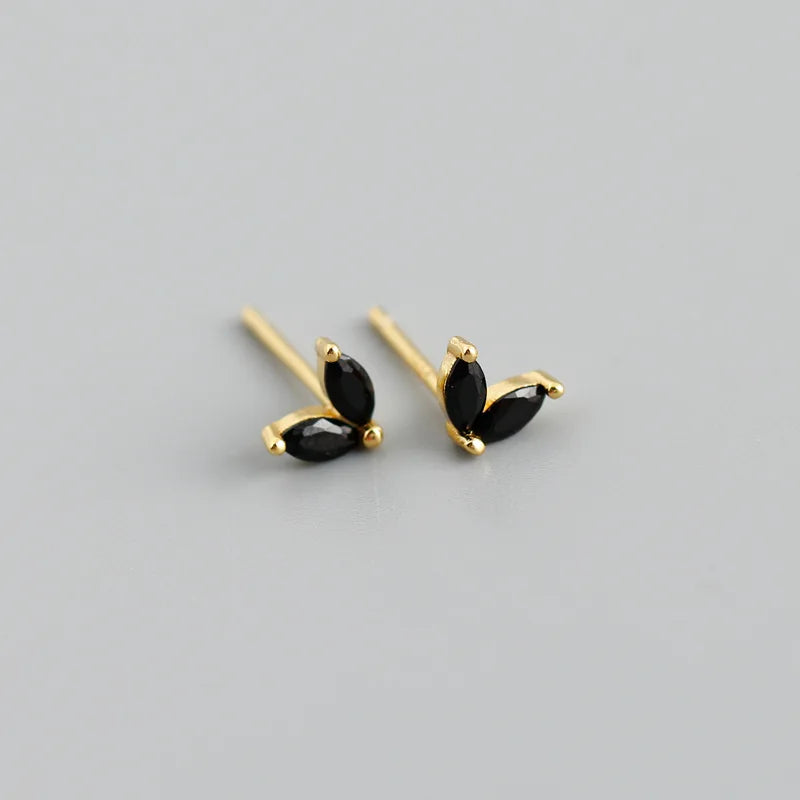 925 Sterling Silver Fashion Korean Chic Blue Horse Eye Zircon Stud Earrings for Women Teen Simple Color Piercing Jewelry