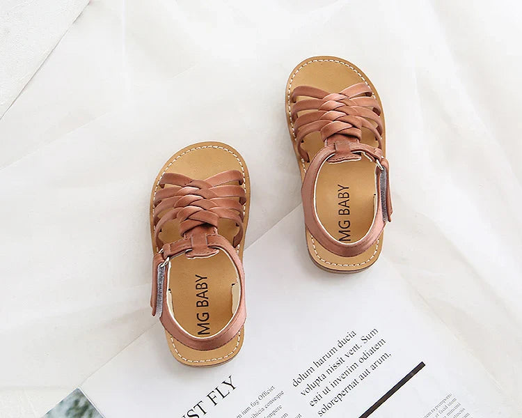 Kid girl Sandals toddler Girls flat Sandals girls braid sandals