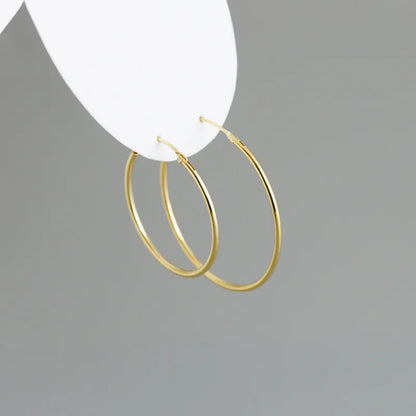 Genuine 925 Sterling Silver Fashion Korean Simple Hoop Earrings for Women Men Charming Chic Party Jewelry Accessories