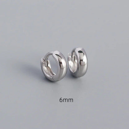 925 Sterling Silver Minimalism Punk Rock Wide Hoop Earrings for Women Men Fashion Gothic Bohe Huggie Ear Buckle Jewelry
