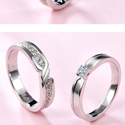 Solid 925 Sterling Silver Wedding Bands Ring for Women Men Jewelry VVS1 Moissanite Engagement Ring Couple Anniversary