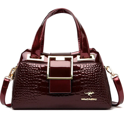 2 layer Large Capacity Tote Bag Luxury Handbags Women Bags Designer Crocodile Pattern Ladies Boston Shoulder Bag High Quality