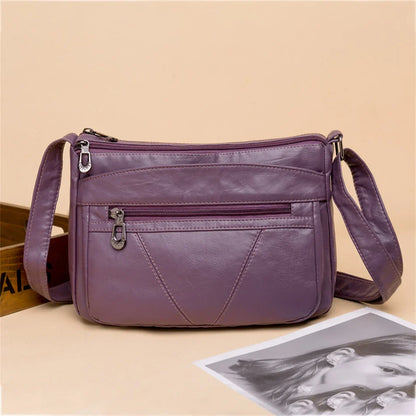 Fashion All-match Solid Color Messenger Bag High Capacity Womens Shoulder Bags 2021 New High Quality Pu Leather Women Handbag