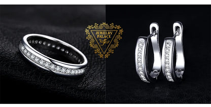 Solid 925 Sterling Silver Wedding Engagement Ring for Woman AAAAA CZ Simulated Diamond Band Ring Luxury Jewelry
