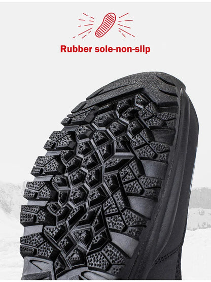 Winter High Boots for Man Outdoor Travel Snow Boots Zipper Non-slip Cotton Shoes Men Plus Velvet Keep Warm Men Casual Shoes 46