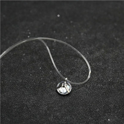 2019 Female New Heart Star Necklace Meteorite Pendant Transparent Fishing Line Invisible Women Zircon Pendants Necklace Jewelry