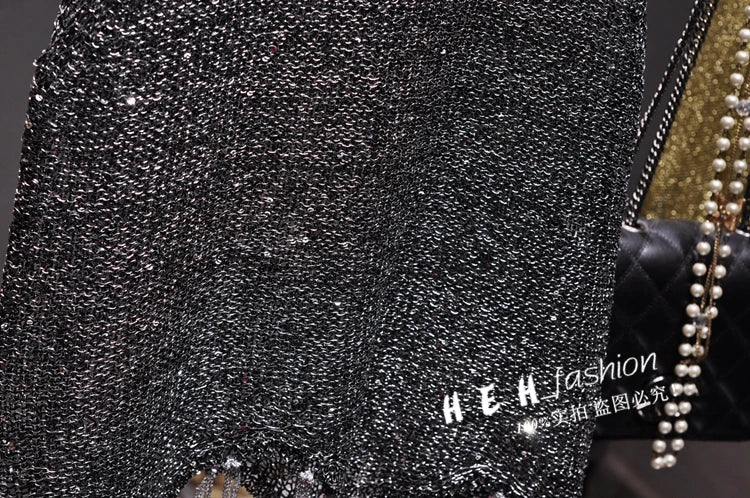 Sexy Shiny Gold Silver Knitted Tank Tops Women Bling Bling Sequined Tassels Knitted Vest  All Neon Store Clothes  Korean