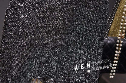 Sexy Shiny Gold Silver Knitted Tank Tops Women Bling Bling Sequined Tassels Knitted Vest  All Neon Store Clothes  Korean