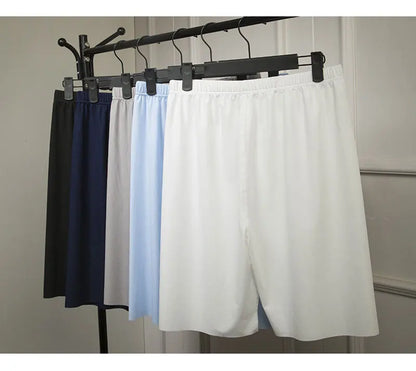 Plus Size Ice Silk Cool Summer Men Sleepwear Shorts Sexy Underwear Nightwear Comfortable Loose Sports Man Sleep Bottoms Homewear
