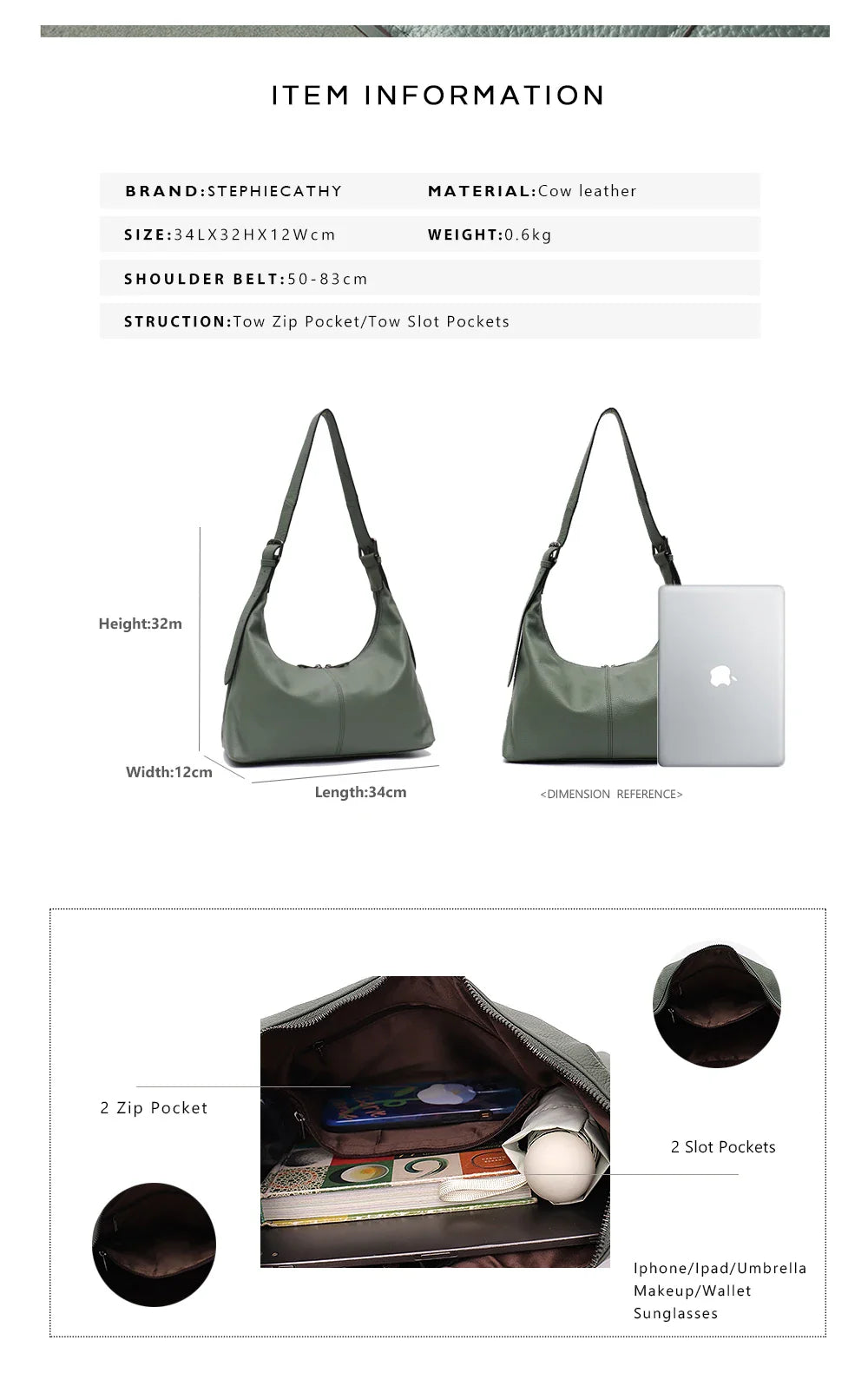 Luxury Women Cowhide Crossbody Bag Large Casual Shoulder Purse Wide Strap Handbag Female Daily 100% Genuine Leather Hobo Sack
