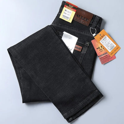 Brand  Casual Cotton Washed Clothing Jeans Masculino Jean Homme Pants Large Size Jeans Men Stretch Slim Denim Long