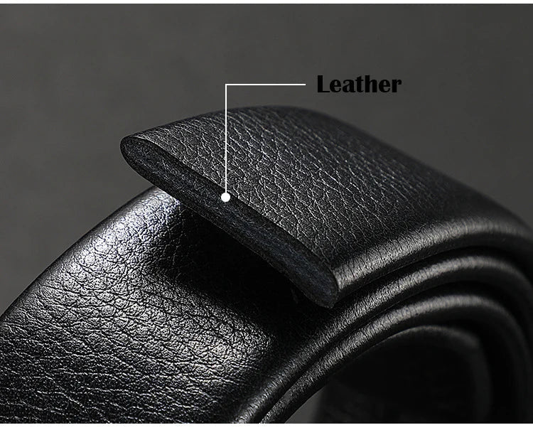 Men's Genuine Leather Automatic Buckle Belt Custom Engraved Name/Logo Ideal Waist Belt for Father's Day Personalized Gift