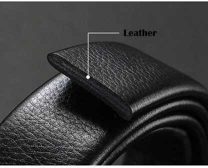 Men's Genuine Leather Automatic Buckle Belt Custom Engraved Name/Logo Ideal Waist Belt for Father's Day Personalized Gift