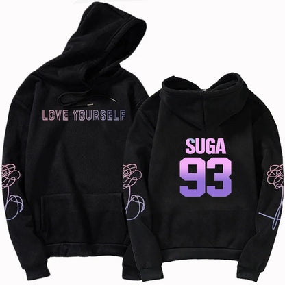 Unisex hoody kpop jung kook hoodies 97 sweatshirt love yourself KPOP hoody sweatshirt XL for casual harajuku kpop hoody