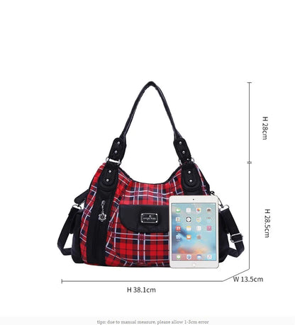 Women Handhag Designers Luxury Hand bags Fashion Women Plaid Shoulder Bags Female Top-handle Bags Large Purse Hobos