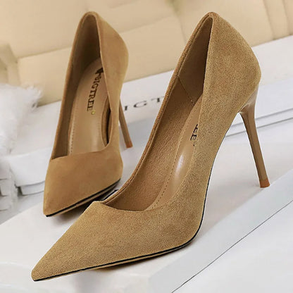 Shoes 2026 New Women Pumps Suede High Heels Shoes Fashion Office Shoes Stiletto Party Shoes Female Comfort Women Heels