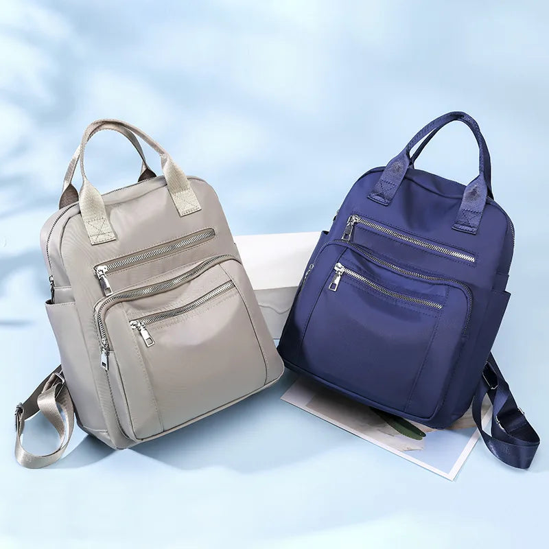 Women Backpack Travel Casual Waterproof Oxford Shoulder Bags Female Large Capacity Handbag Rucksack Black Purse School Pack