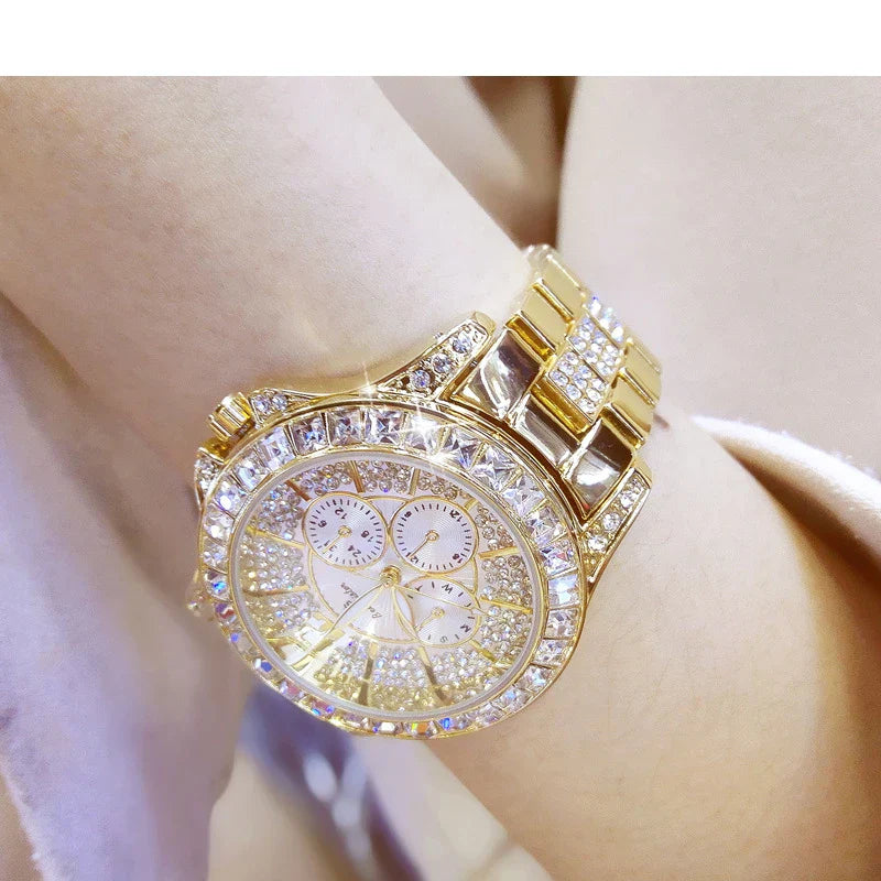 Women Watches Quartz Diamond Luxury Watch Fashion Top Brand Wristwatch Fashion Watch Ladies Crystal Jewelry Rose Gold Watch