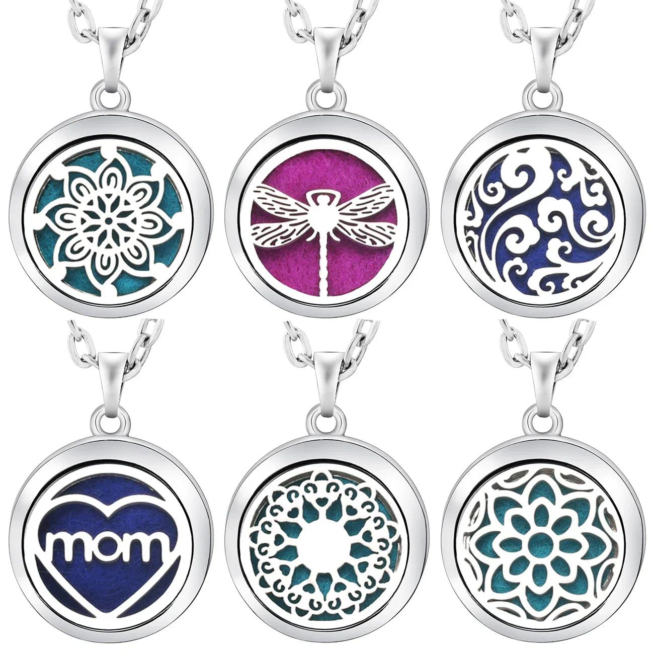 New Stainless Steel Fashion Tree Of Life  Aromatherapy Necklace Essential Oil Diffuser Perfume Locket Pendant Women Jewelry Gift