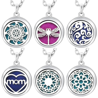 New Stainless Steel Fashion Tree Of Life  Aromatherapy Necklace Essential Oil Diffuser Perfume Locket Pendant Women Jewelry Gift