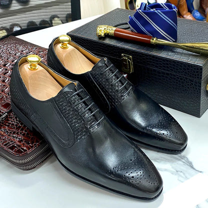 Size 6 To 13 Mens Oxford Dress Shoes Genuine Leather Handmade Green Lace-Up Brogue Classic Party Wedding Formal Shoes for Men