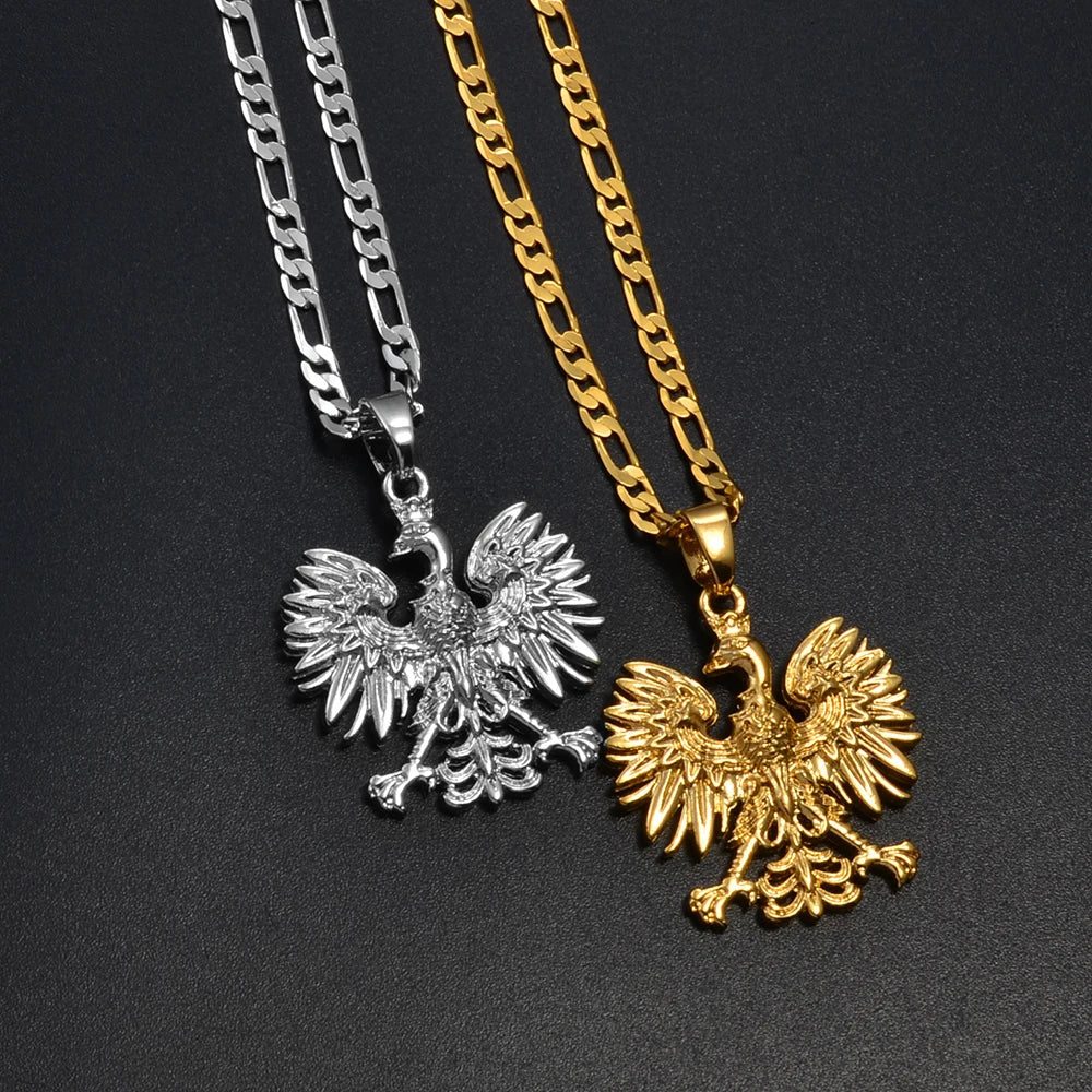 Poland Symbol Eagle Pendant Necklaces for Women Men,Polska Poles Jewelry #252706