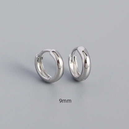 925 Sterling Silver Minimalism Punk Rock Wide Hoop Earrings for Women Men Fashion Gothic Bohe Huggie Ear Buckle Jewelry