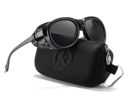 Luxury Steampunk Pilot Sunglasses Men and Women Soft Leather Shield Glasses UV400 Protection KD2095