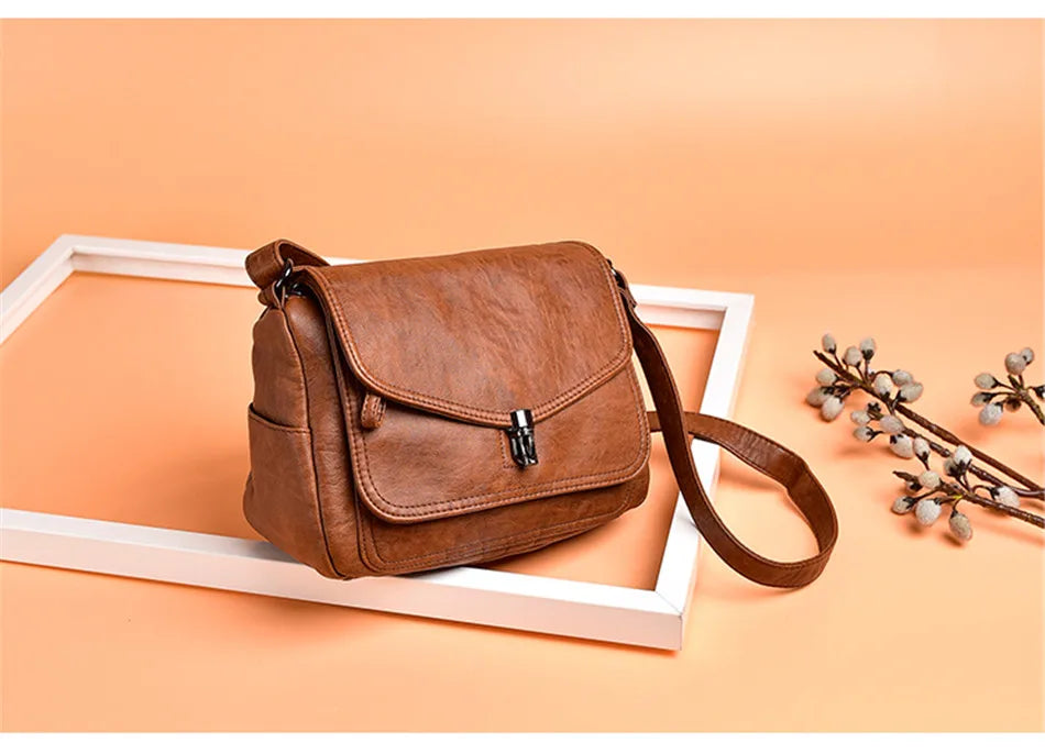 Vintage Shoulder Messenger Bags For Women 2024 New Purses And Handbags Soft Leather Crossbody Bags Casual Small Tote Bag Bolsos