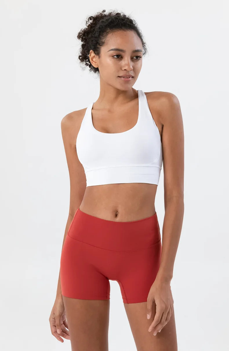 SOISOU Gym Womens Clothing Shorts Sets Yoga Women's Tracksuit Sexy Bra High Waist Short Sportwear Elastic Set Woman 2 Pieces