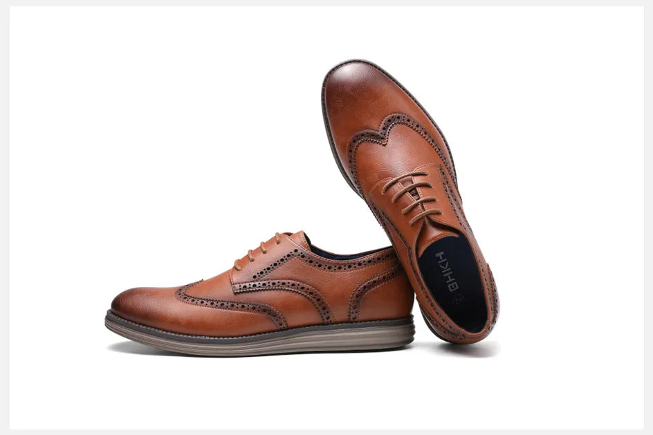 Sapatos Sociais Masculinos de Couro Genuíno Sapatos Casuais Confortáveis Masculinos Sapatos de Trabalho de Escritório Elegantes com Cadarço Masculinos