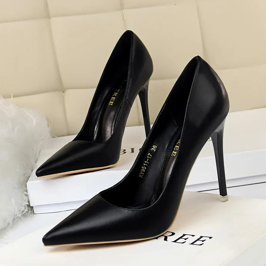 2023 Women 7.5cm 10.5cm High Heels Pumps Lady Wedding Bridal Scarpins Stripper Low Heels Plus Size Fetish Party Blue Pink Shoes