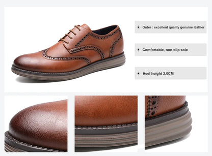 Sapatos Sociais Masculinos de Couro Genuíno Sapatos Casuais Confortáveis Masculinos Sapatos de Trabalho de Escritório Elegantes com Cadarço Masculinos
