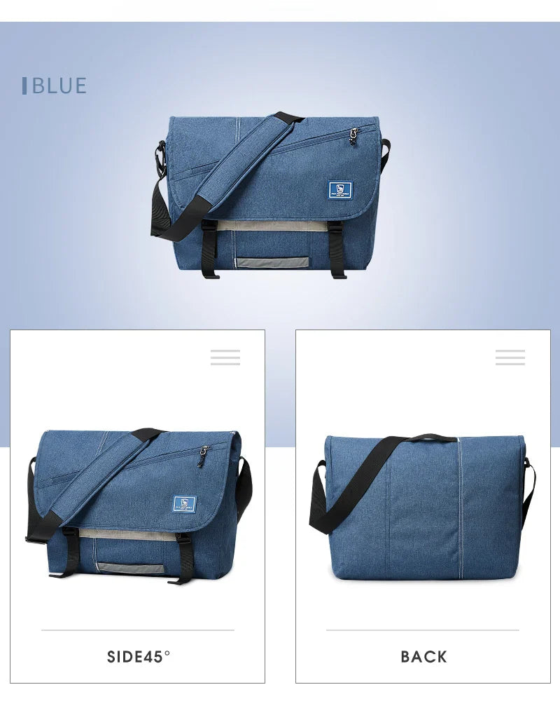 15 Inch Laptop Men Messenger Bag Fashion Travel Sling Shoulder Bag Men's Canvas Briefcase Male Crossbody Pack For Teenages