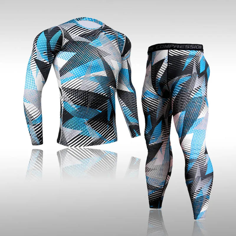 Quick Dry Camouflage Men's Running Sets Compression Sports Suits Skinny Tights Clothes Gym Rashguard Fitness Sportswear Men 2021