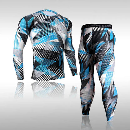Quick Dry Camouflage Men's Running Sets Compression Sports Suits Skinny Tights Clothes Gym Rashguard Fitness Sportswear Men 2021