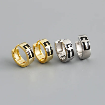 925 Sterling Silver Earring Colorful Dripping Oil Material Ear Ring Ear Buckle Rhombus Shape Trend Wild Girl Women Boy Ear Jewel