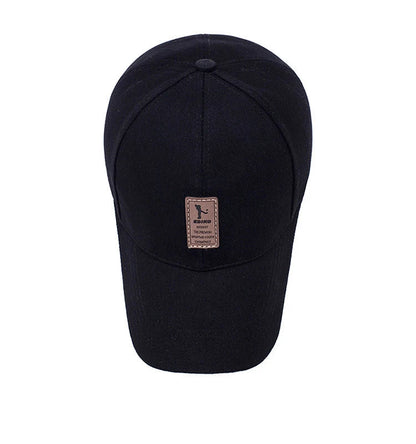 Men Structured Baseball Cap Solid Cotton Snapback Spring Autumn Women Label Stick