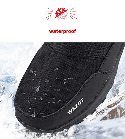 Winter High Boots for Man Outdoor Travel Snow Boots Zipper Non-slip Cotton Shoes Men Plus Velvet Keep Warm Men Casual Shoes 46