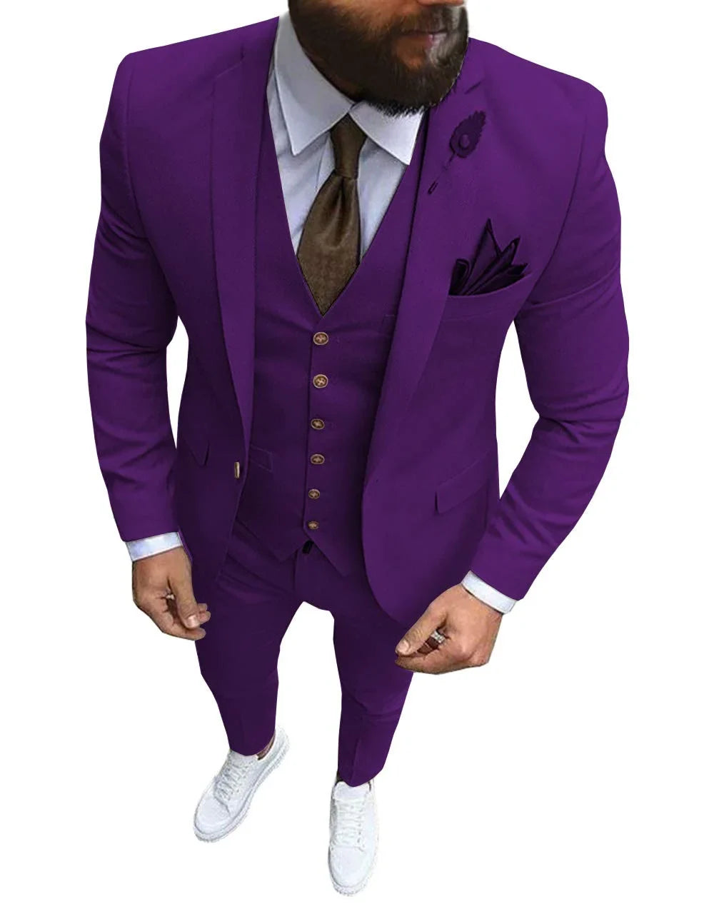 Ternos Masculinos de Baile Smoking Slim Fit 3 Peças Ternos de Casamento para Noivos
