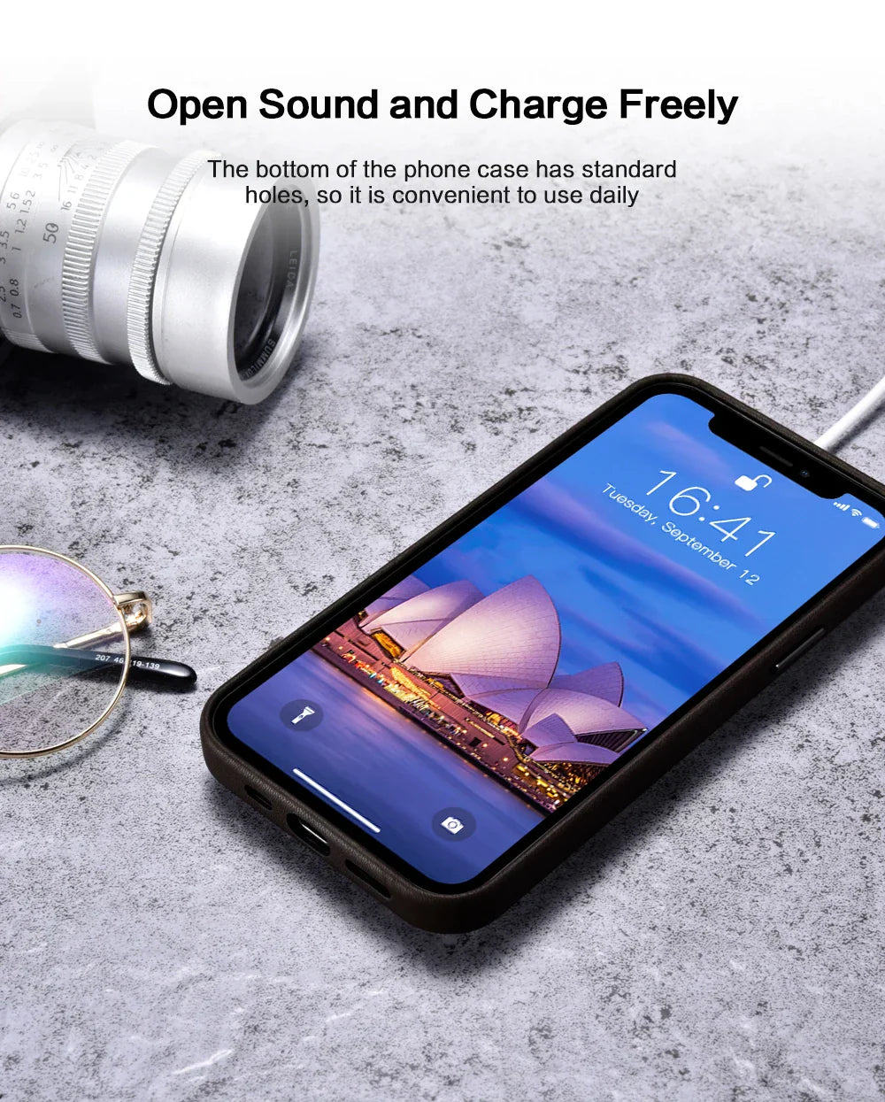 Genuine Leather Case for iPhone 15 Pro Max Business Case for iPhone 14 Pro Max 13 Pro Magnetic Charging Phone Back Cover Men