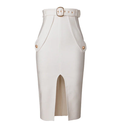Sexy Bodycon Women's High Waist Bandage Skirt Knee Length Midi Pencil Office Party Club Elegant Skirts Clothing