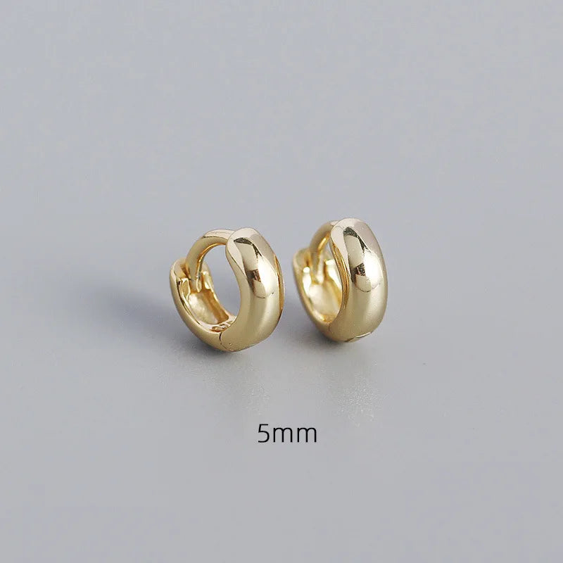 925 Sterling Silver Minimalism Punk Rock Wide Hoop Earrings for Women Men Fashion Gothic Bohe Huggie Ear Buckle Jewelry