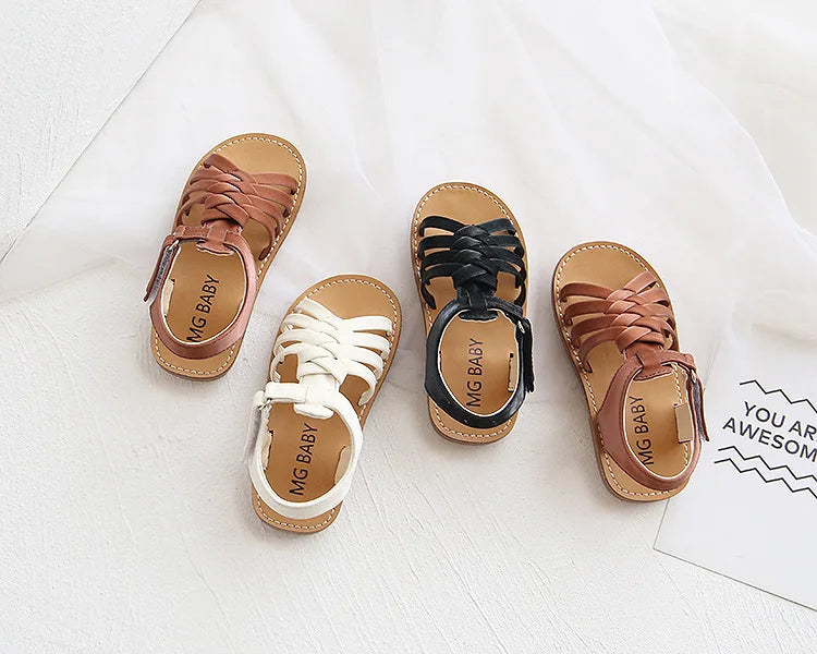 Kid girl Sandals toddler Girls flat Sandals girls braid sandals