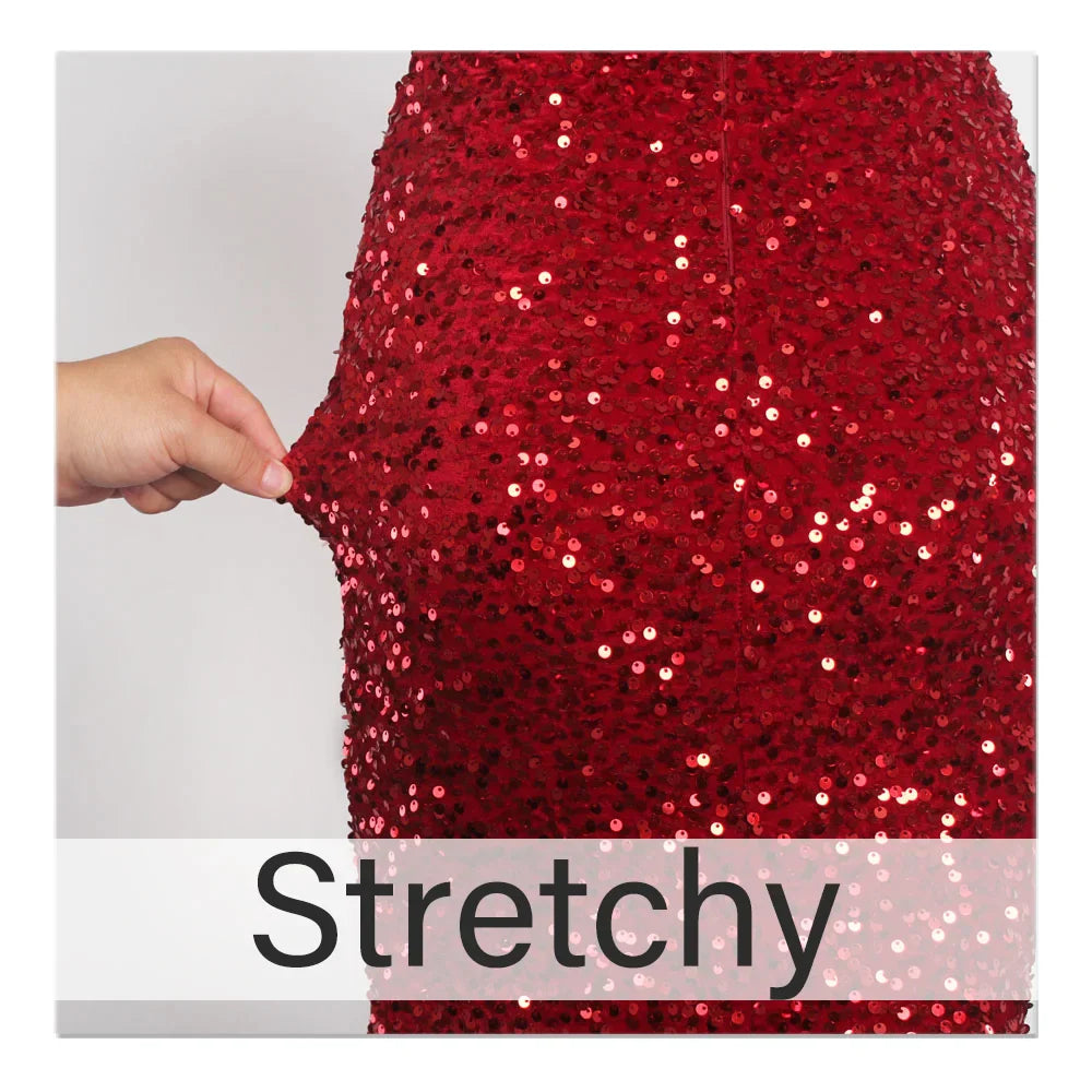 Luxury Sequin Strapless Evening Party Dresses Stretch Velvet Sexy Slit Leg Padded Long Cocktail Prom Dress Wedding Gown