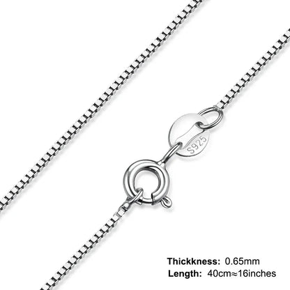 Genuine 100% 925 Sterling Silver Necklace Ingot Twisted Trace Belcher Snake Bar Singapore Box Chain Necklace Women